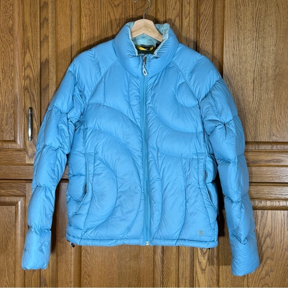 Mountain Hardwear Womens Blue Down Puffer Jacket OL3139 Large Fleece‎